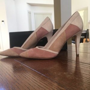 Blush Nude Suede/Leather Work Formal High Heels